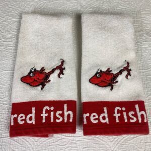 Pottery Barn Kids Red Fish Towel Set